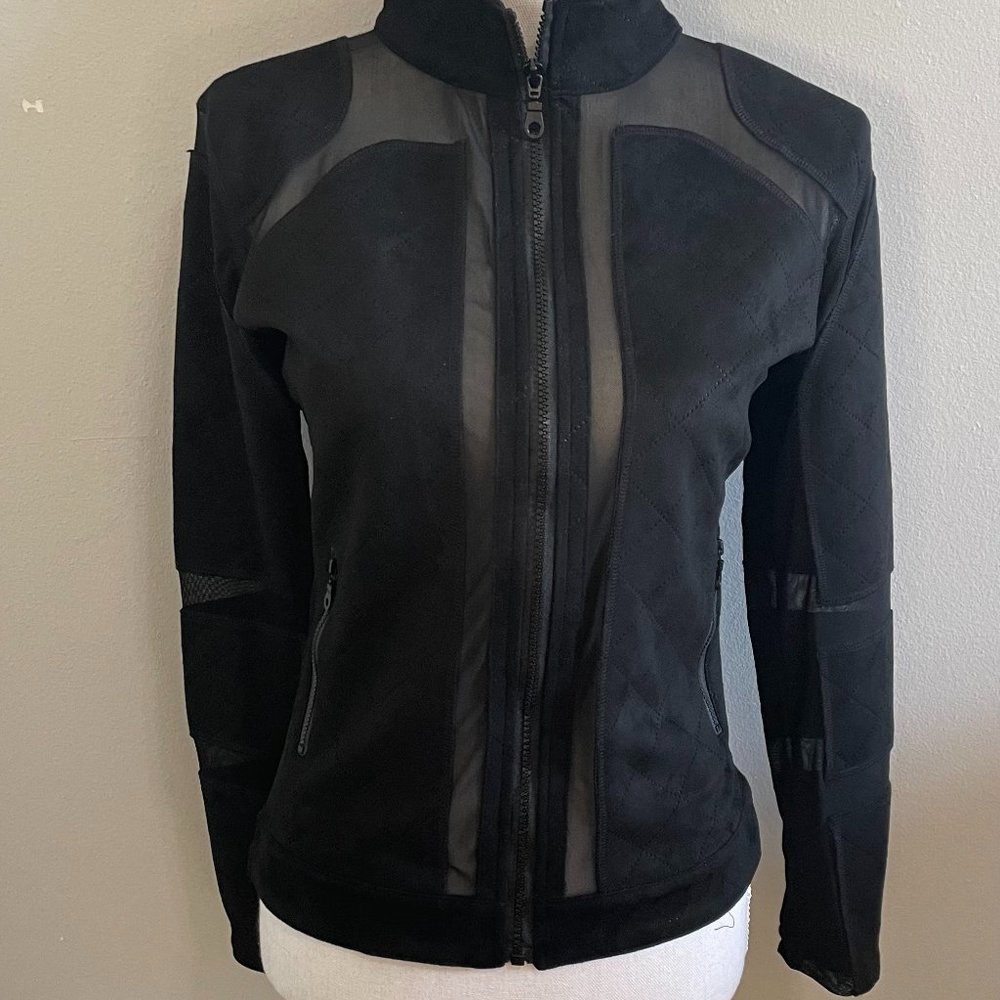 LASOCIETY QUILTED MESH JACKET | BLACK